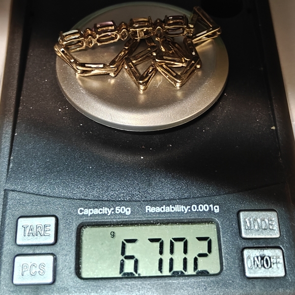 Elegant Gilt Silver 925 Multi-Stone Gold Bracelet - Picture 14 of 15